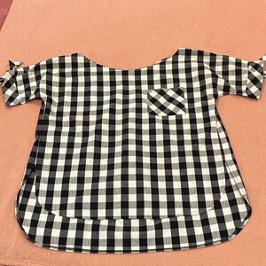 Weekend Max Mara navy and White Checkered Italian Blouse